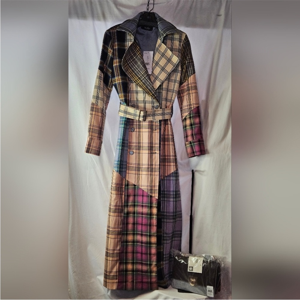 AKIRA Multicolor Patchwork Trench Coat